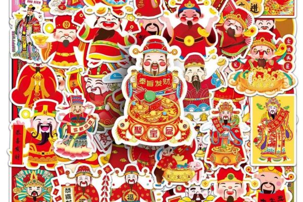 Sticker thần tài Tết theo yêu cầu