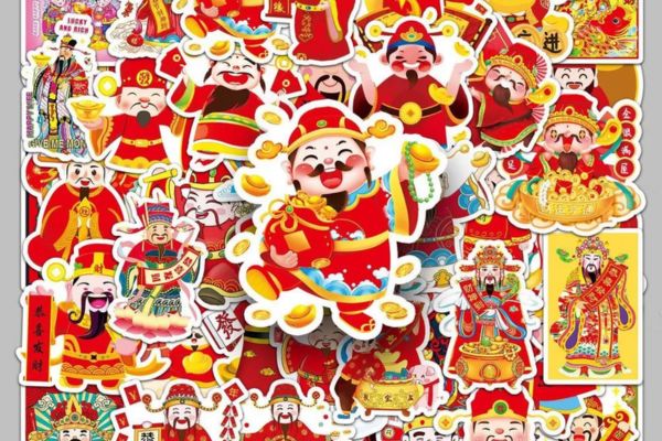 Sticker thần tài Tết theo yêu cầu