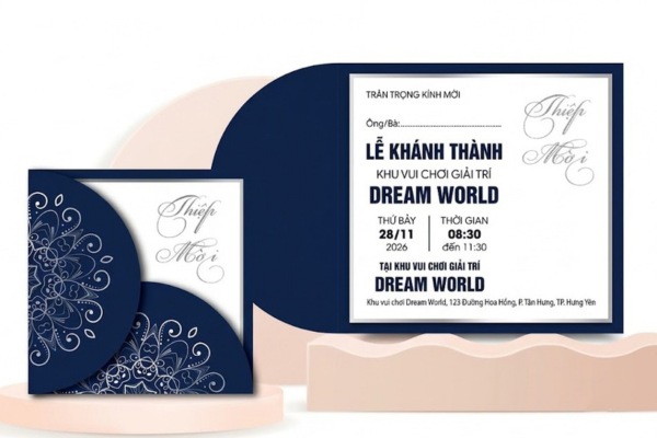 Mẫu thiệp mời khánh thành khu vui chơi