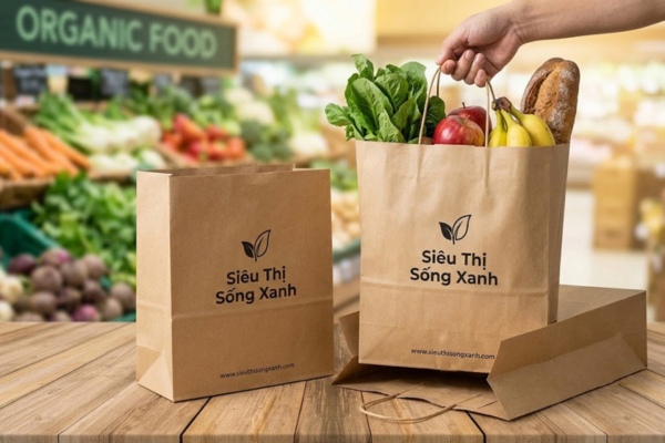 Mẫu túi giấy siêu thị bền đẹp