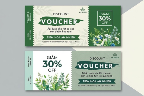 Mẫu voucher cho shop hoa tươi thu hút