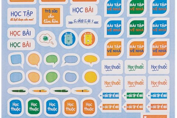 Bộ nhãn dán học tập giá rẻ, mẫu đẹp tại Hà Nội