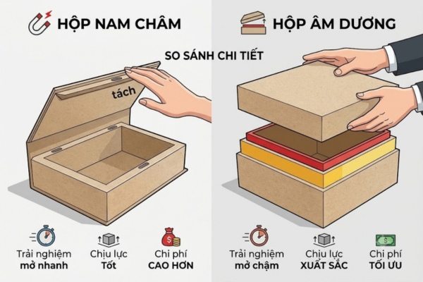 So sánh hộp nam châm và hộp âm dương