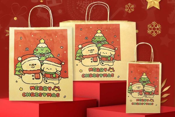 Túi giấy kraft giáng sinh giá rẻ, mẫu đẹp