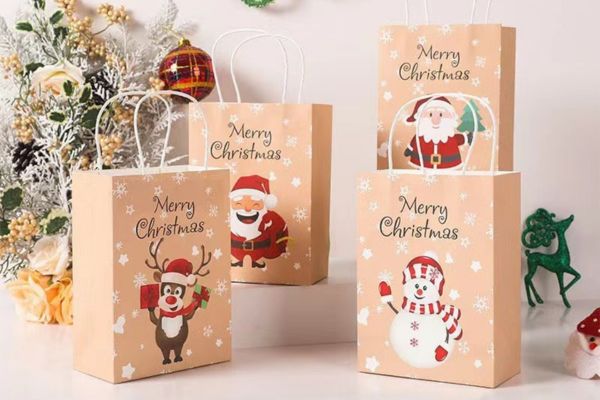 Túi giấy kraft giáng sinh giá rẻ, mẫu đẹp