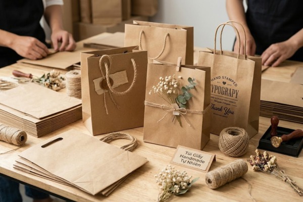 Bộ sưu tập mẫu túi giấy handmade mộc mạc, độc đáo