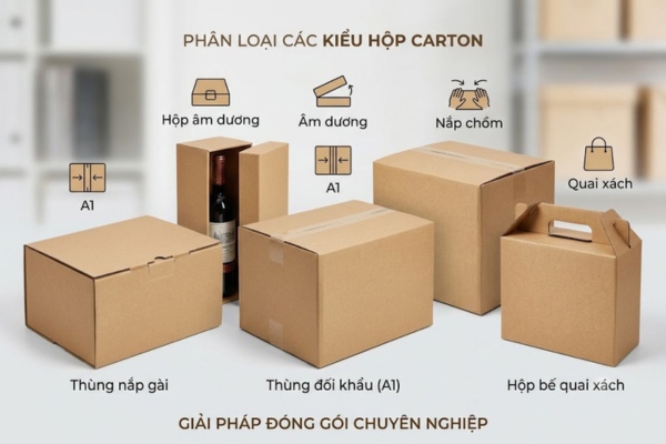Các kiểu hộp carton tiêu chuẩn và tư vấn ứng dụng đóng gói