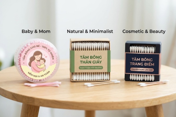 Các phong cách thiết kế tem tăm bông vệ sinh đẹp mắt