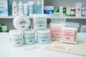 Các mẫu in tem tăm bông vệ sinh đẹp mắt, chuẩn y tế