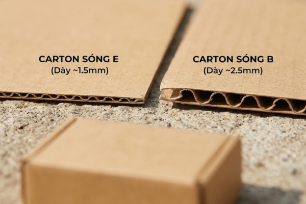 Chọn giấy cho mẫu hộp carton nhỏ