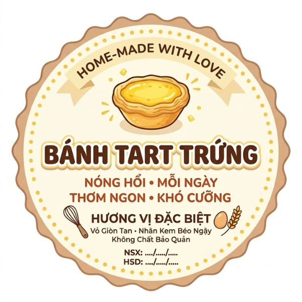 tem bánh tart trứng sắc nét, giá rẻ, nhanh chóng tem bánh tart trứng sắc nét, giá rẻ