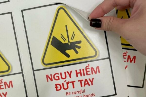 In tem cảnh báo nguy hiểm theo yêu cầu