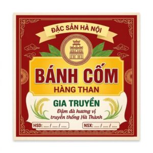 Dịch vụ in tem dán bánh cốm giá rẻ theo yêu cầu