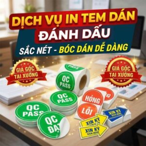 Dịch vụ in tem dán đánh dấu sắc nét, giá xưởng