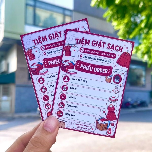 In Hoa Long nhận thiết kế và In tem dán giặt sấy lấy ngay