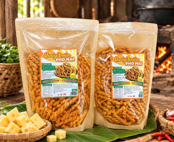 In Hoa Long nhận thiết kế và in tem nhãn bánh quẩy theo yêu cầu