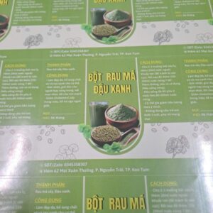 In tem nhãn bột rau má giá xưởng chuẩn đẹp tại Hà Nội