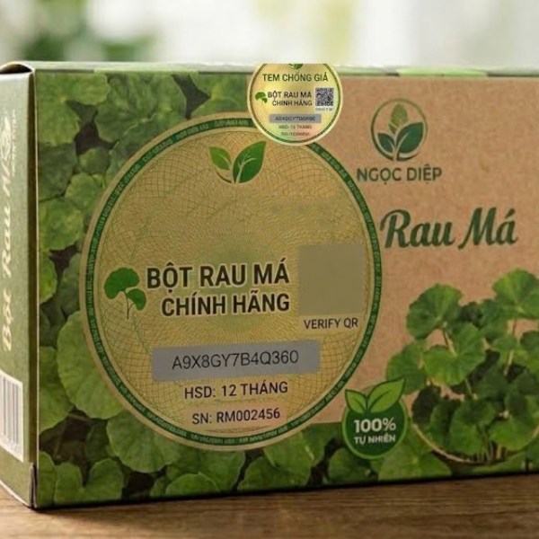 In tem nhãn bột rau má chống giả theo yêu cầu In tem nhãn bột rau má chống giả