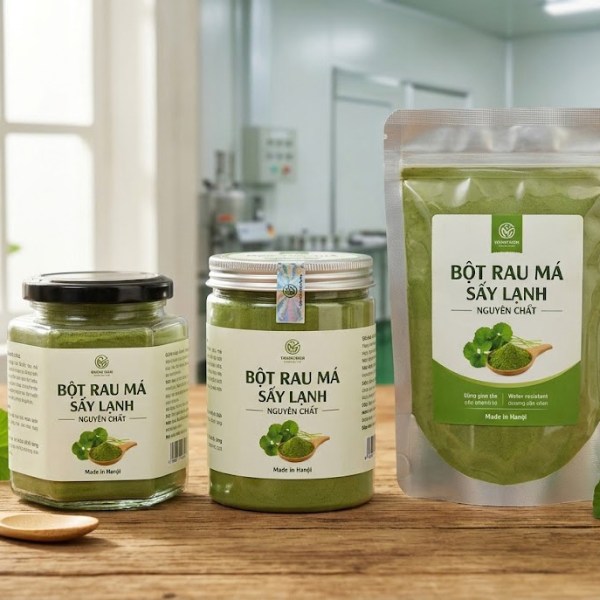 In tem nhãn bột rau má giá xưởng chuẩn đẹp tại Hà Nội In tem nhãn bột rau má giá xưởng chuẩn đẹp