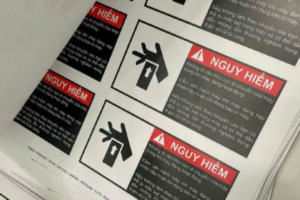 In tem cảnh báo nguy hiểm theo yêu cầu
