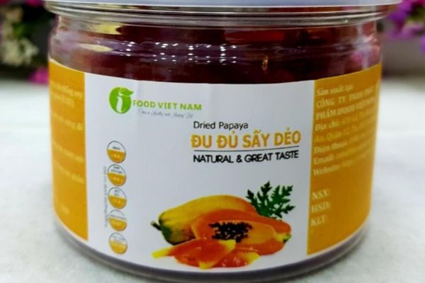 In tem đu đủ sấy giá rẻ, thiết kế theo yêu cầu
