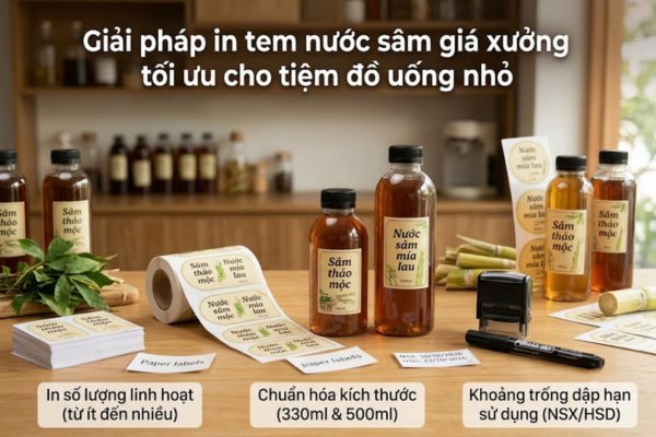 In tem nhãn nước sâm giá xưởng