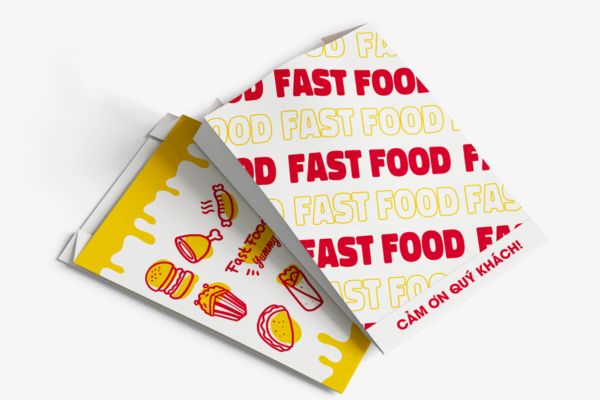 In túi giấy fast food giá rẻ, thiết kế đẹp
