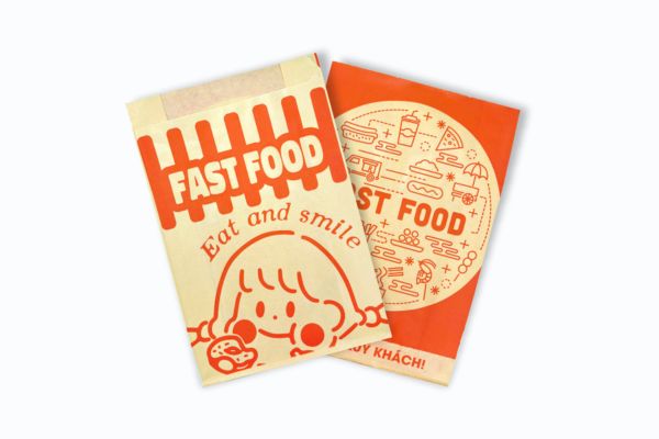 In túi giấy fast food giá rẻ, thiết kế đẹp