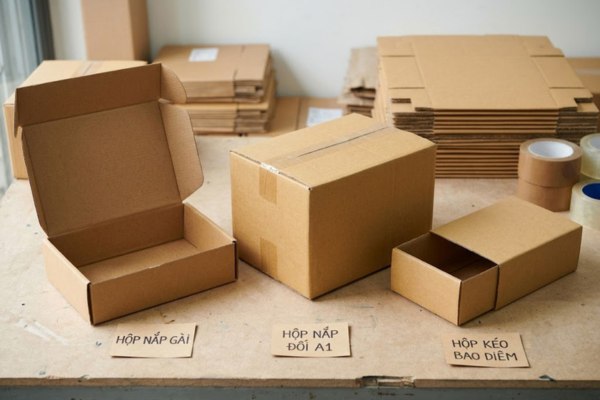 Mẫu hộp carton đóng hàng tiện lợi 