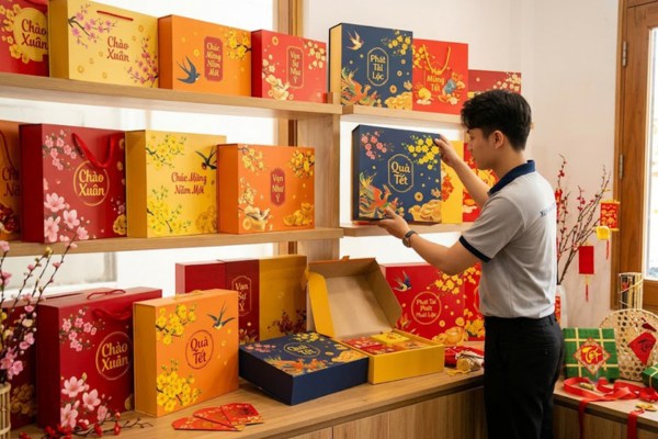 Mẫu hộp carton đựng quà tết đẹp mắt