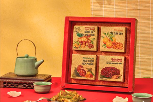 Mẫu hộp bánh kẹo Tết theo yêu cầu