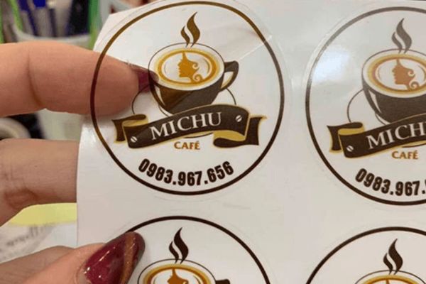 Mẫu tem dán ly cà phê tại Hà Nội
