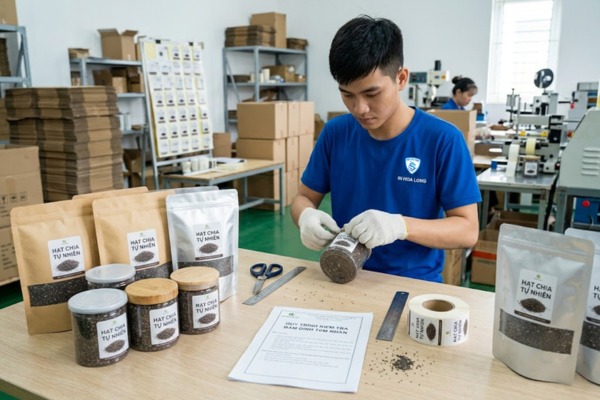 Mẫu in tem nhãn hạt chia chất lượng