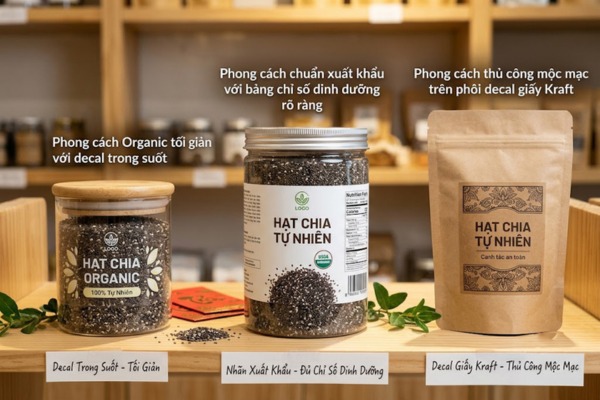 Mẫu in tem nhãn hạt chia đẹp mắt
