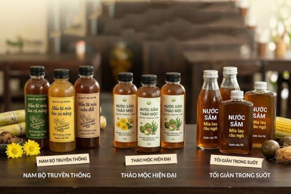 Mẫu in tem nhãn nước sâm đẹp mắt