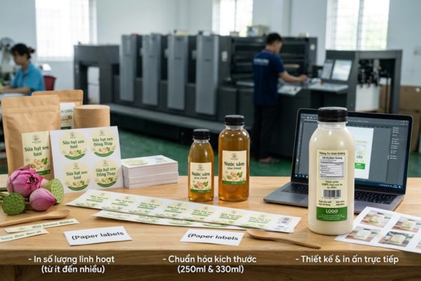 Những mẫu in tem nhãn sữa hạt sen thu hút