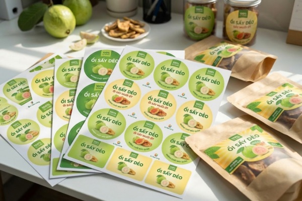 Mẫu in tem ổi sấy đẹp mắt