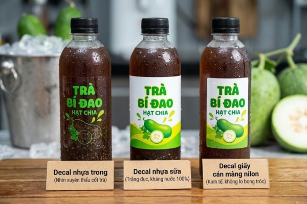 Mẫu in tem trà bí đao chuẩn
