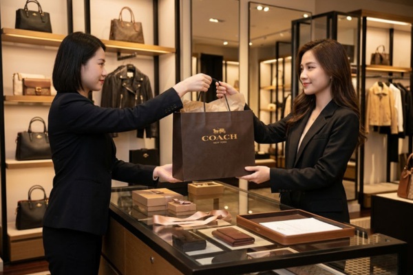 Mẫu túi giấy coach cho cửa hàng thời trang