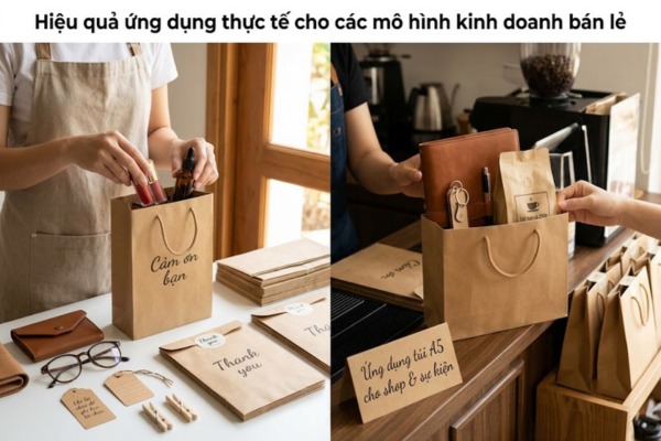 Mẫu túi giấy kraft A5 hiệu quả