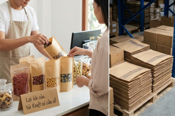 Mẫu túi giấy kraft có cửa sổ mang lại nhiều lợi ích