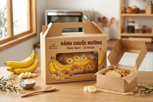 Những mẫu hộp giấy đựng bánh chuối bắt mắt, hút khách