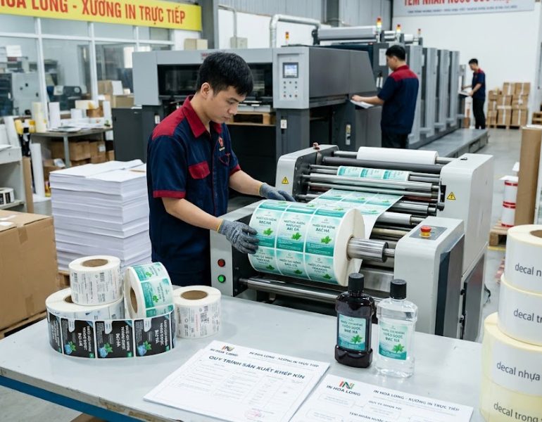 Quy trình in tem nhãn nước súc miệng